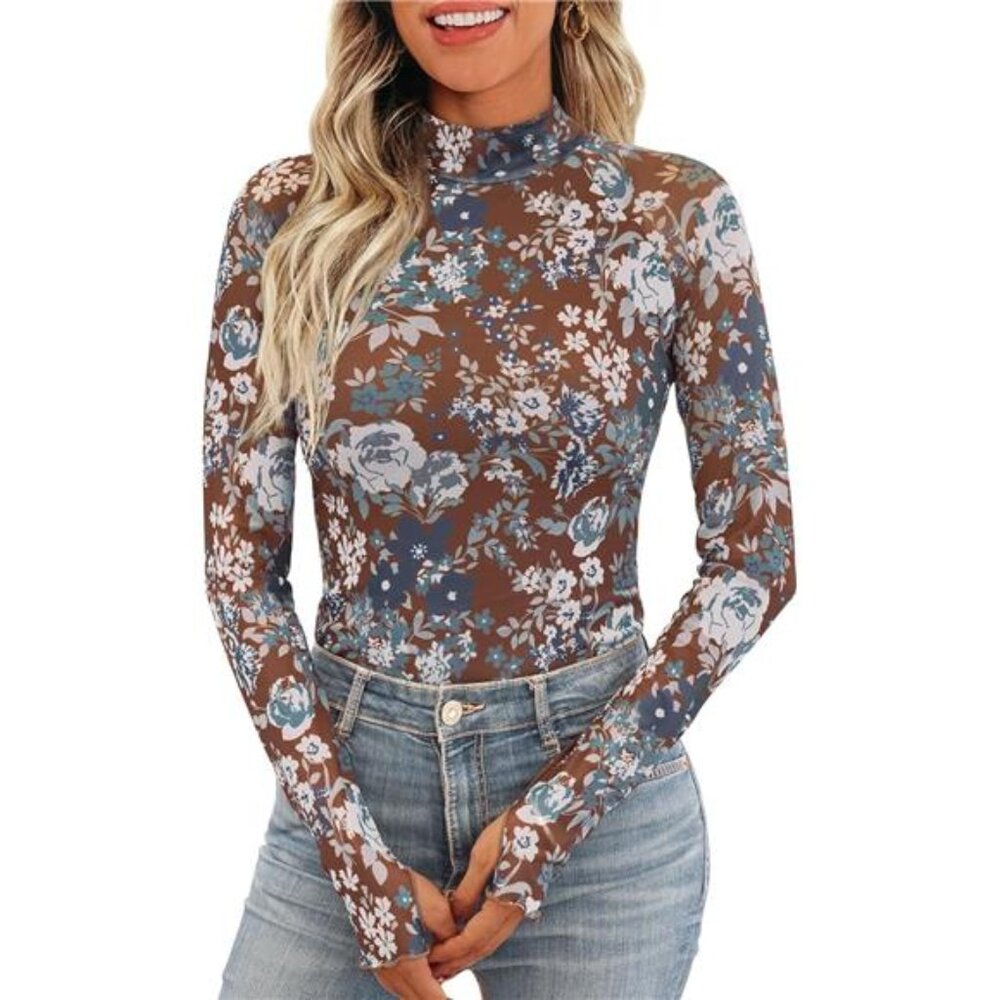 Fall Floral Mesh Long Sleeve bodysuit